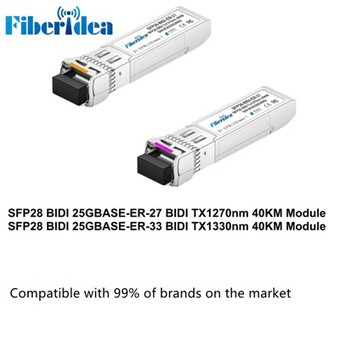 25G SFP28 BiDi TX1270/RX1330nm 40km LCD DDM